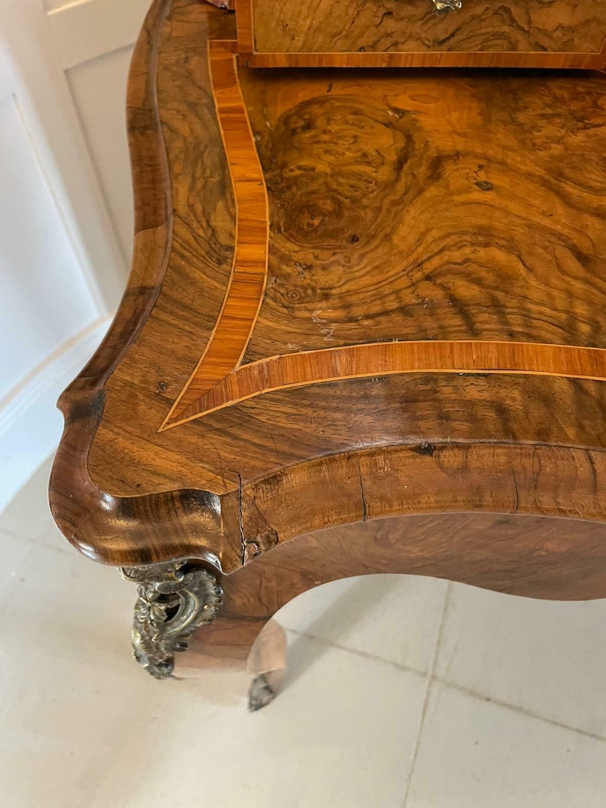 Outstanding Quality Antique 19th Century Burr Walnut Bonheur De Jour Writing Desk photo furniture