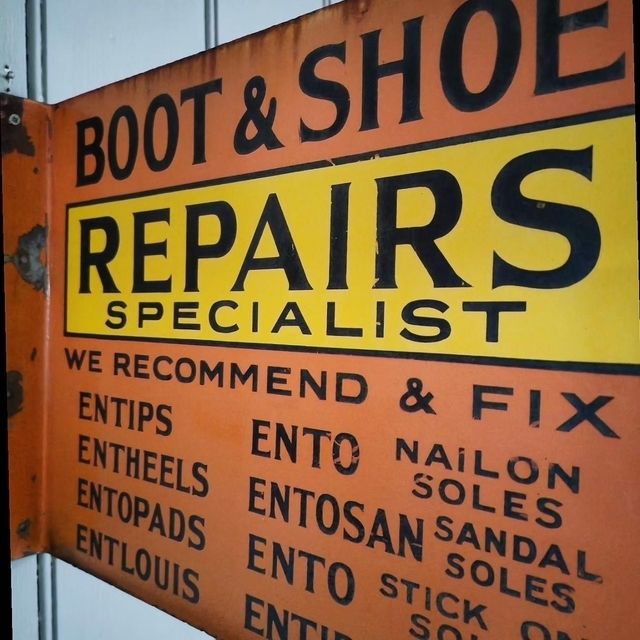 Antique Cobblers Flange Trade Sign photo furniture