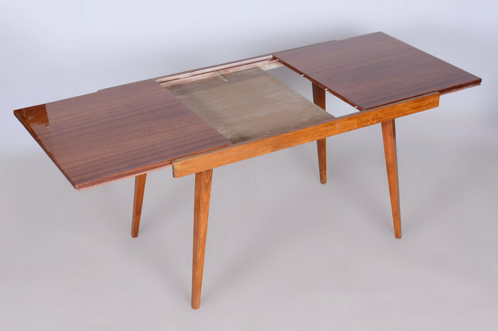 Original 20. Century Folding Table, Beech, Mahogany Veneer, Czech, 1960s photo buy