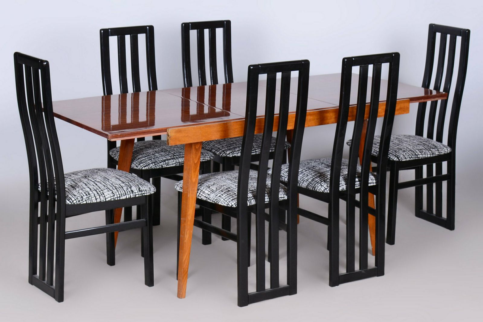 photo for sale Original 20. Century Folding Table, Beech, Mahogany Veneer, Czech, 1960s