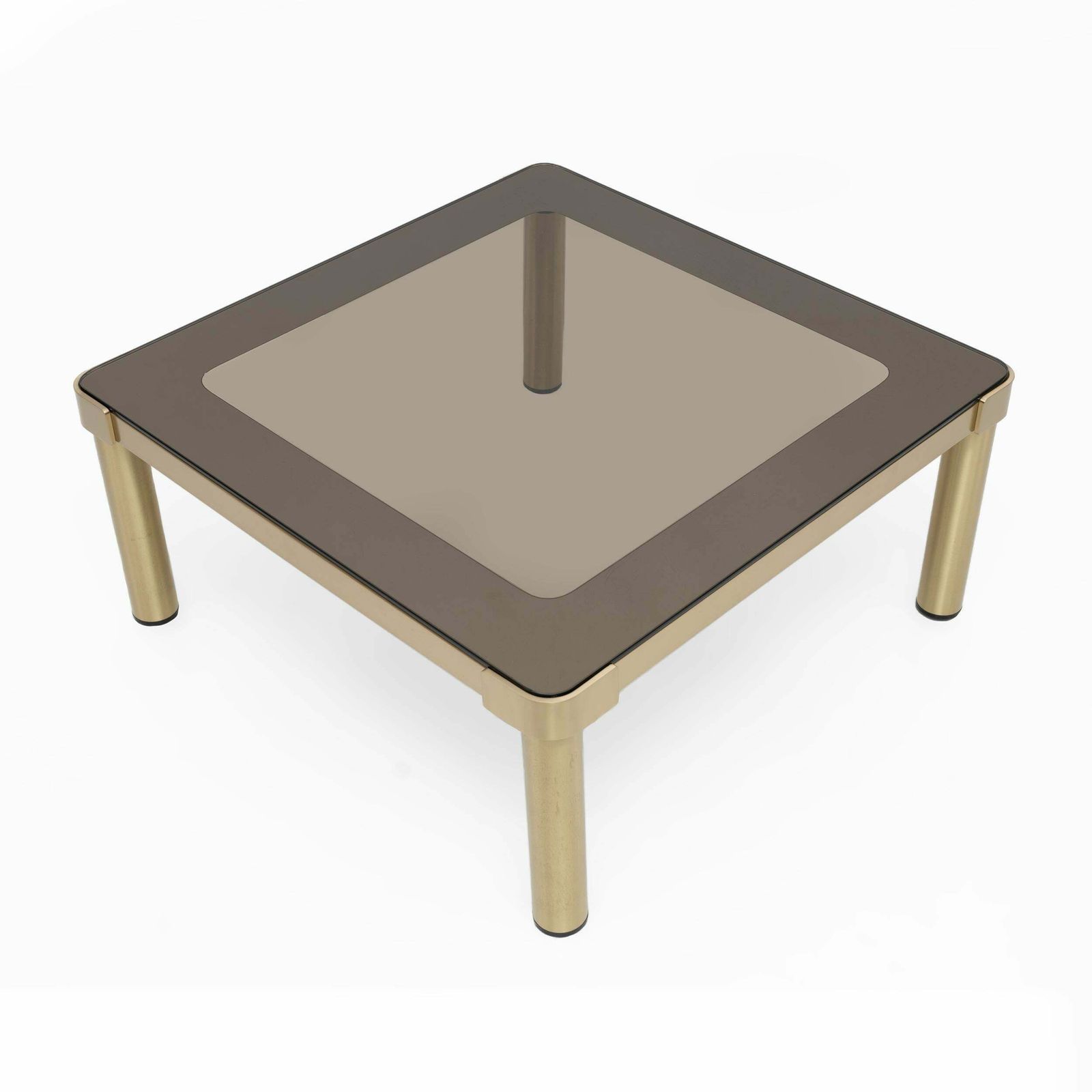 Luciano Frigerio Mid Century Modern Italian Brass And Glass Coffee Table, 1970s photo for sale