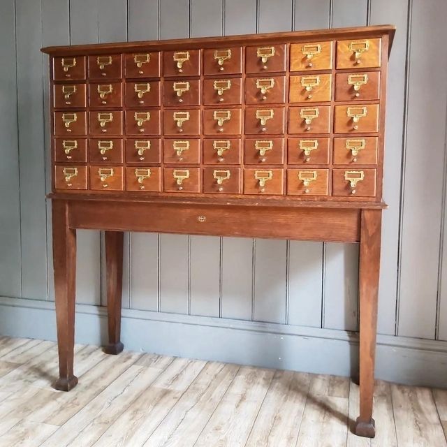 Antique Oak Libraco Drawers, 1900s