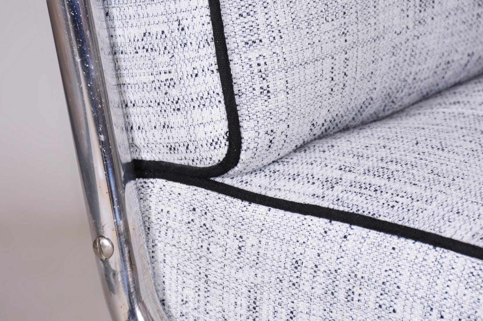 photo vintage Set Of Two Restored Bauhaus Armchairs, By Mücke Melder, Chrome, Czech, 1930s