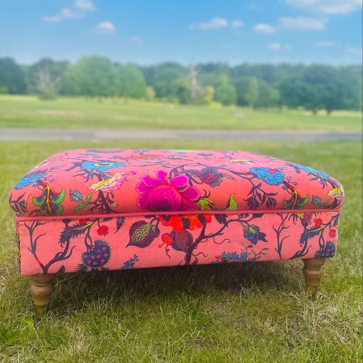 "Wild" Upholstered Footstool In House Of Hackney 'Artemis' Velvet photo furniture