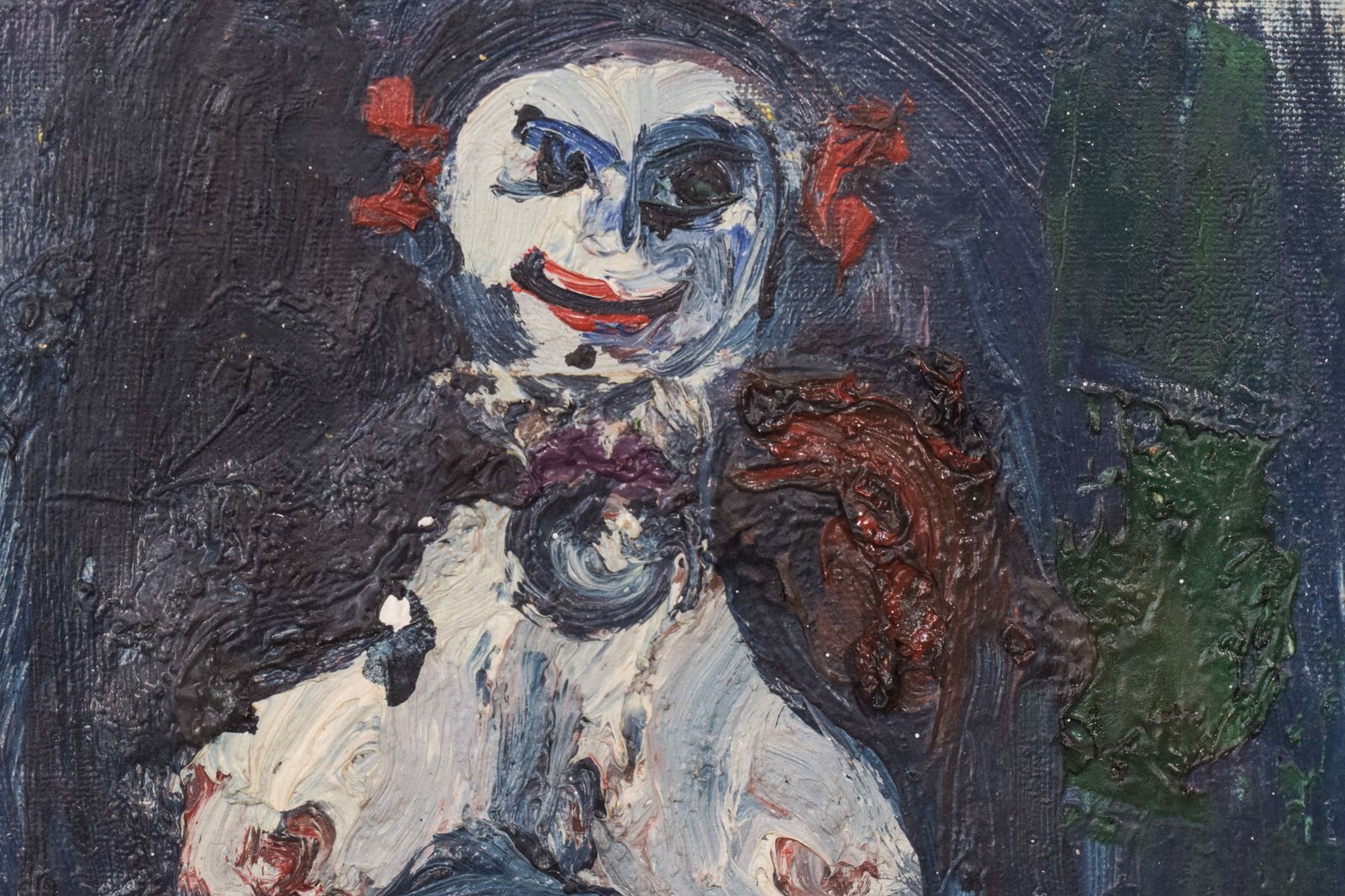 Expressionistisch Olieverfchilderij Van Een Clown photo furniture