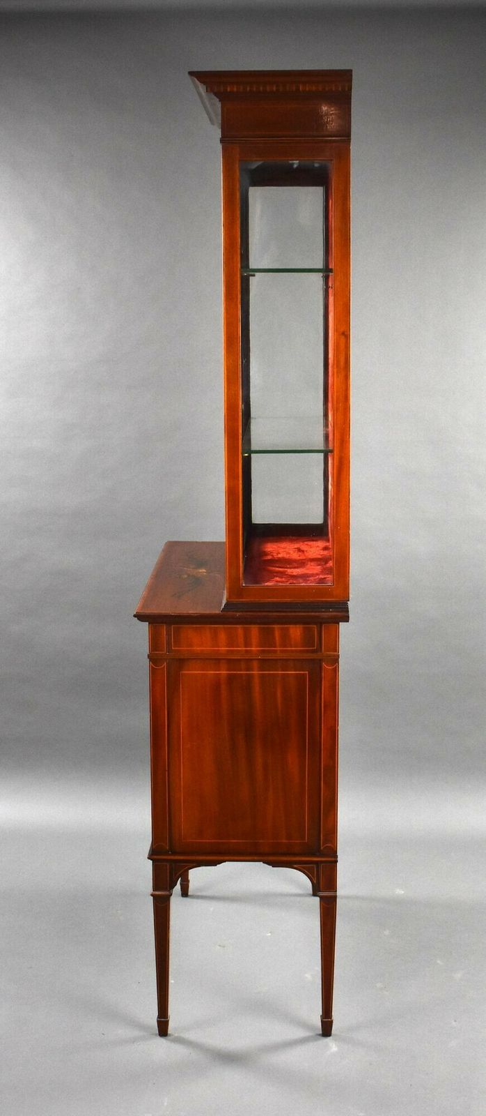 Edwardian Mahogany Satinwood Hand Painted Display Cabinet photo for sale