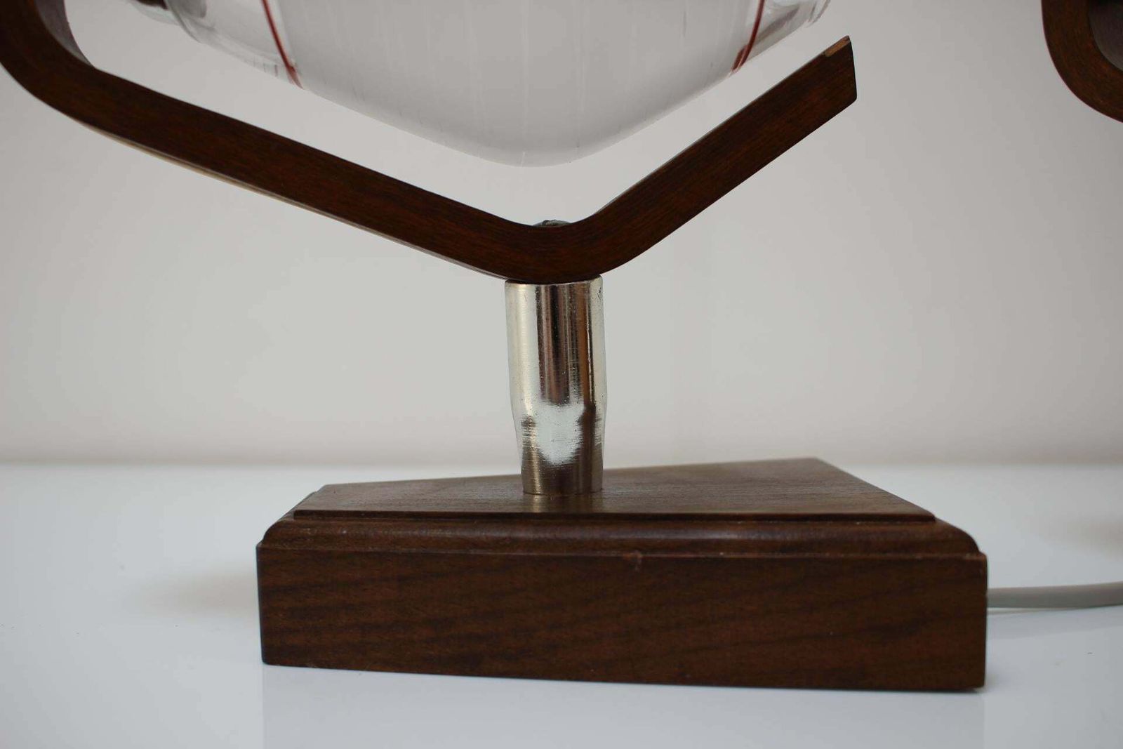 Pair Of Wooden Table/Wall Lamps, By Dřevo Humpolec, 1940's, Czechoslovakia photo Lighting