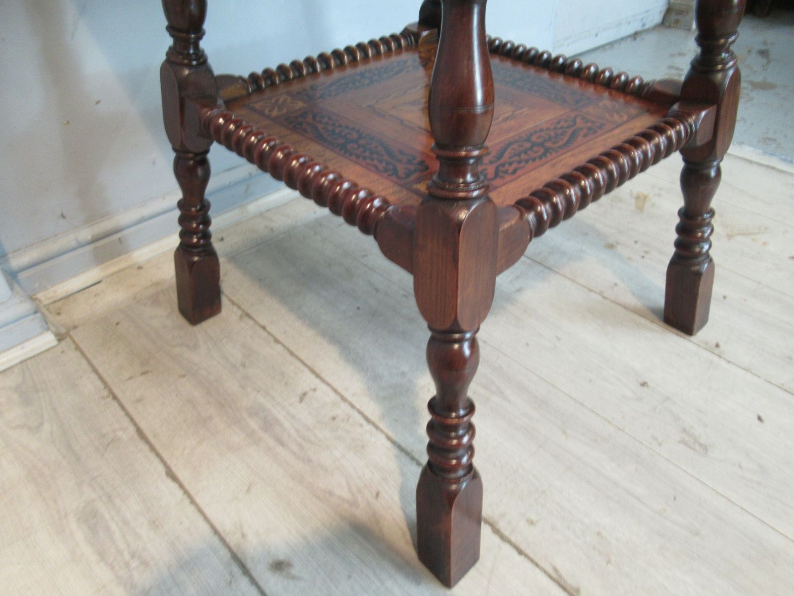 595.0 19th Century Walnut And Marquetry  Side Or Centre  Table photo