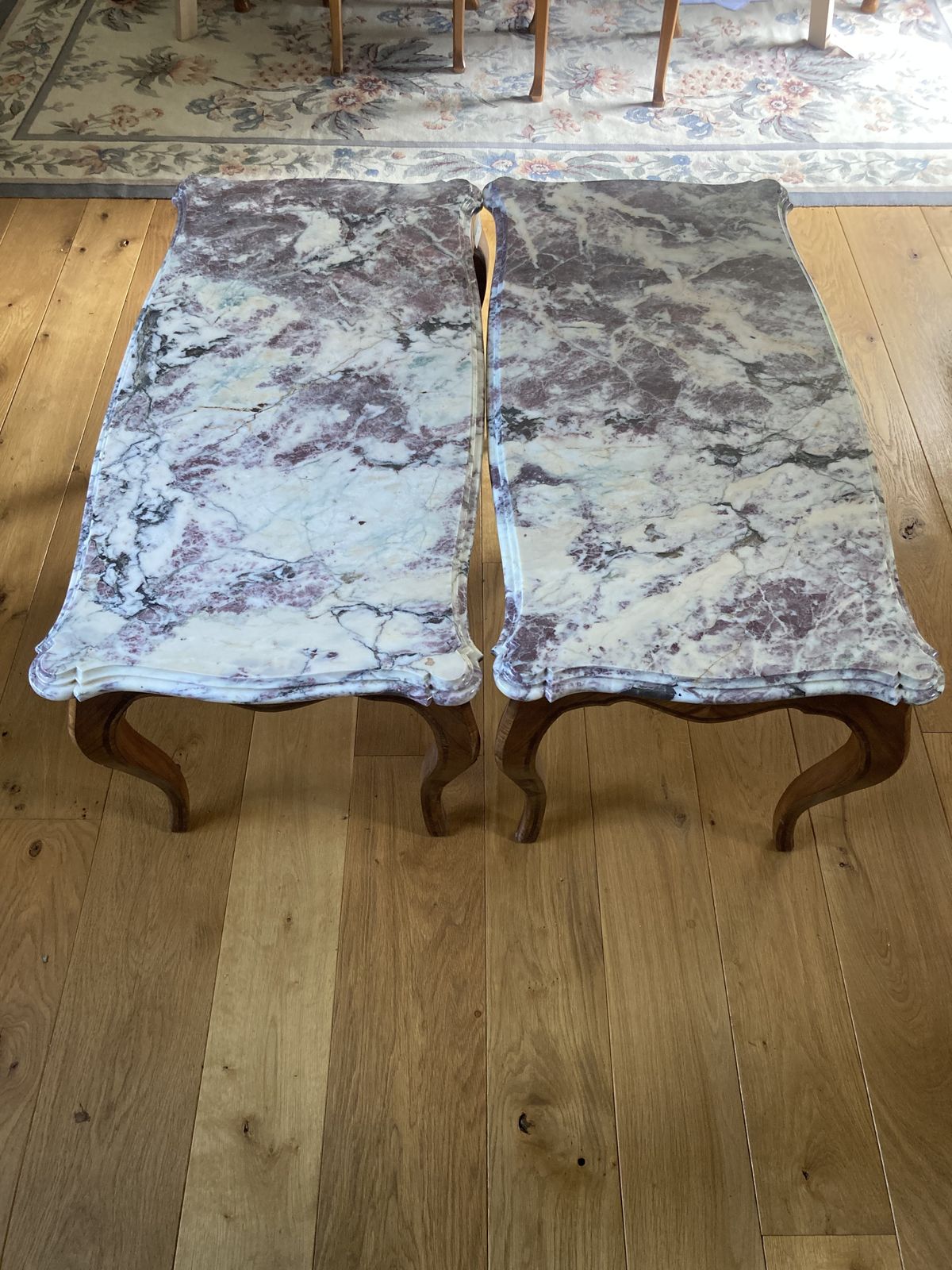 Pair Of 19th Century Pink Marble Coffee Tables photo Furniture