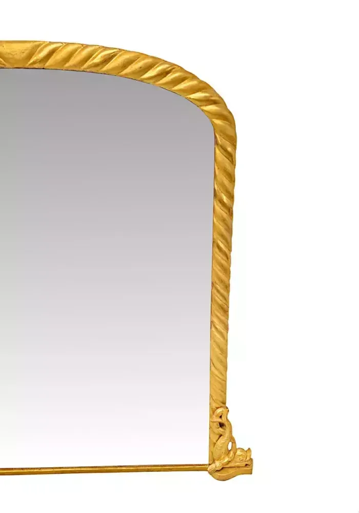 A Fabulous 19th Century Elegant Giltwood Archtop Overmantel Mirror photo for sale
