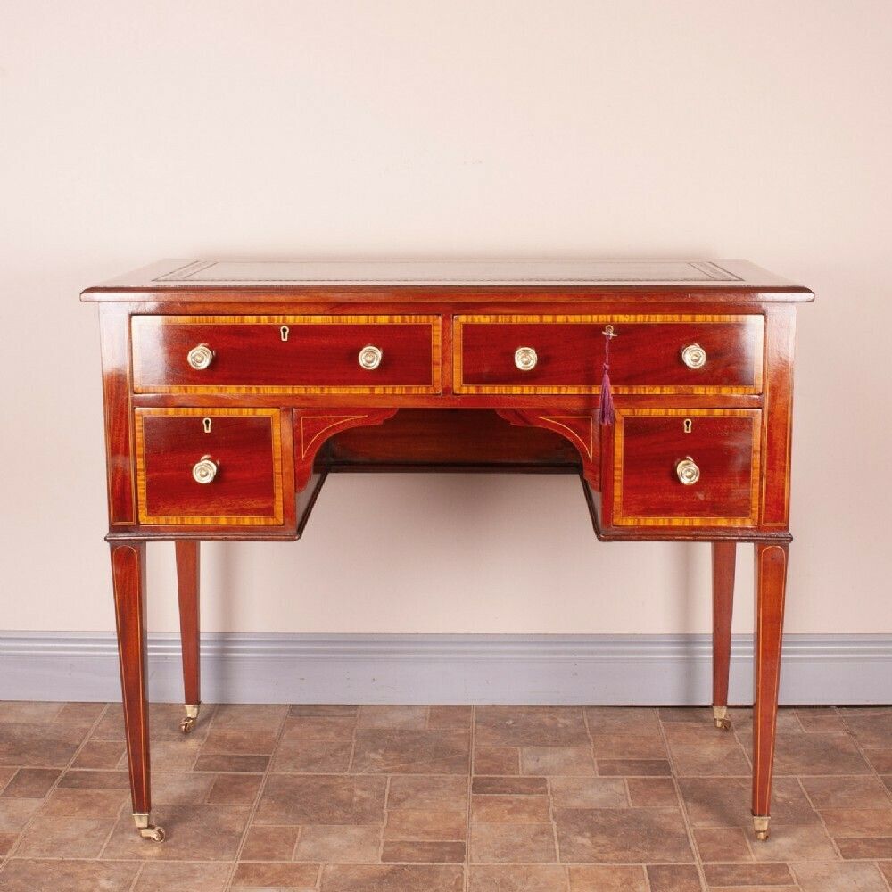 Good Quality Edwardian Inlaid Mahogany Writing Desk photo Furniture