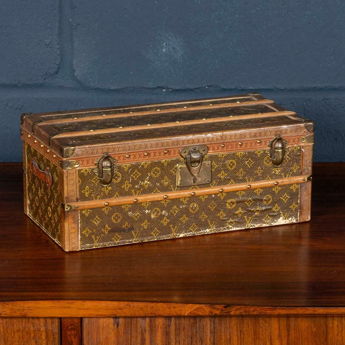 Antique Rare 20thc Louis Vuitton "Malle Fleurs" Trunk In Monogram Canvas, France photo furniture