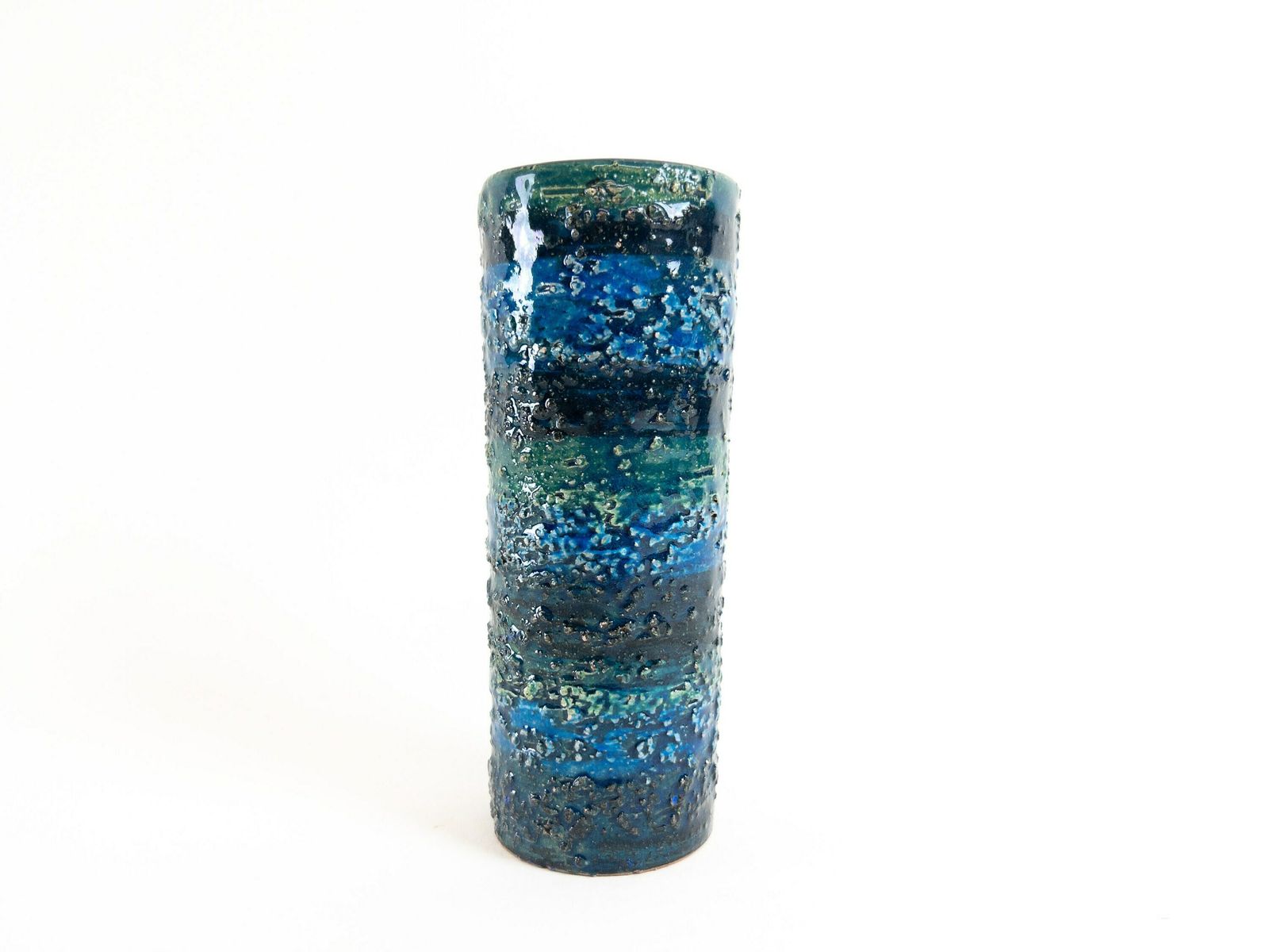 Handcrafted Bitossi Vase In Beautiful Rimini Blue Colors   Small Size