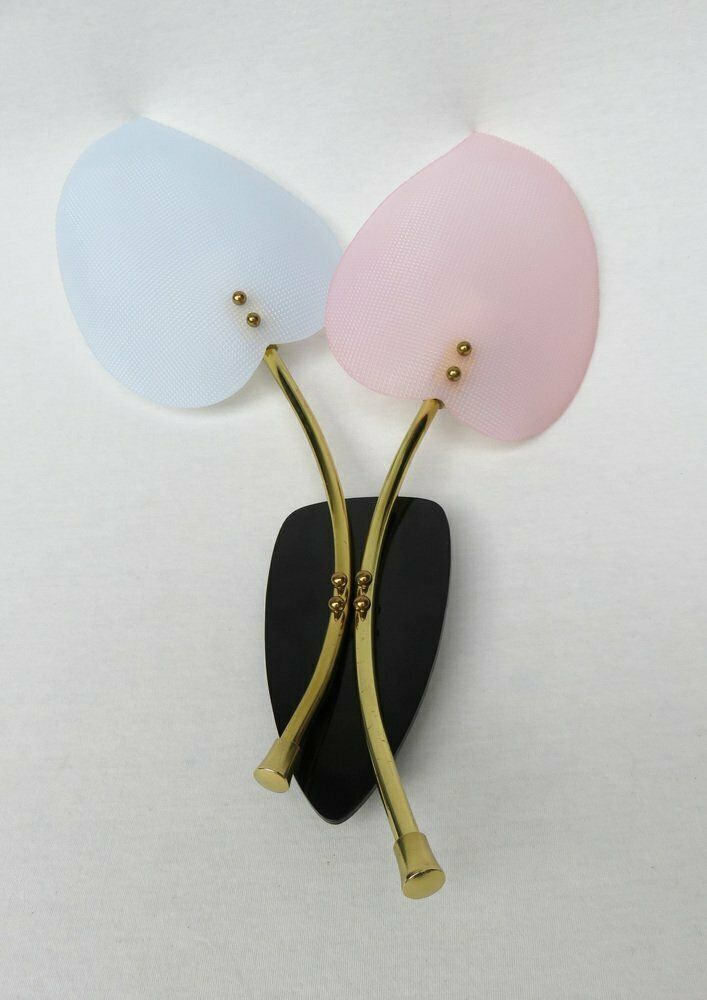 Floral Wall Lights In Acrylic Glass & Brass From Geru Lights, 1950s, Set Of 2 photo 2183.65