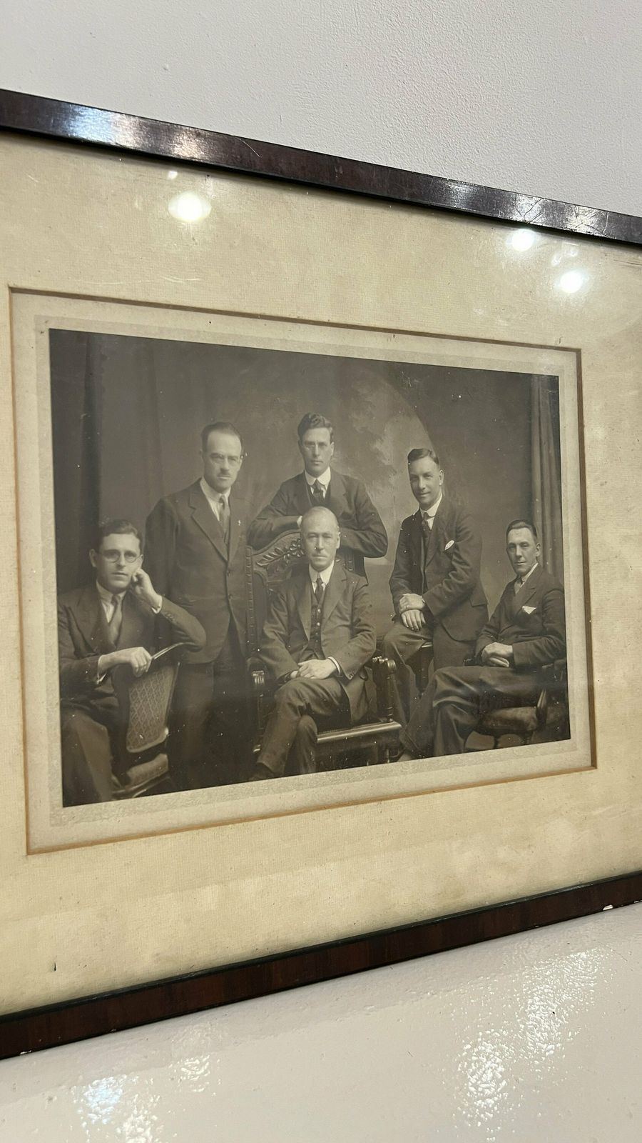 Antique Framed Photograph Of A Group Of Gentlemen photo Art