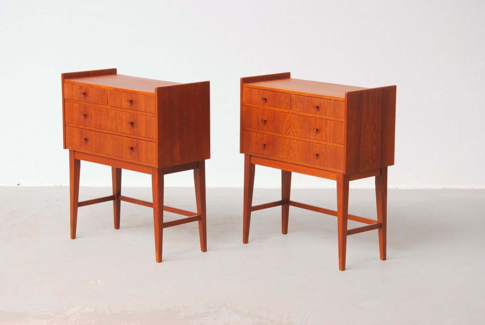 1960s Set Of Two Small Fully Restored And Refinished Danish Teak Dressers