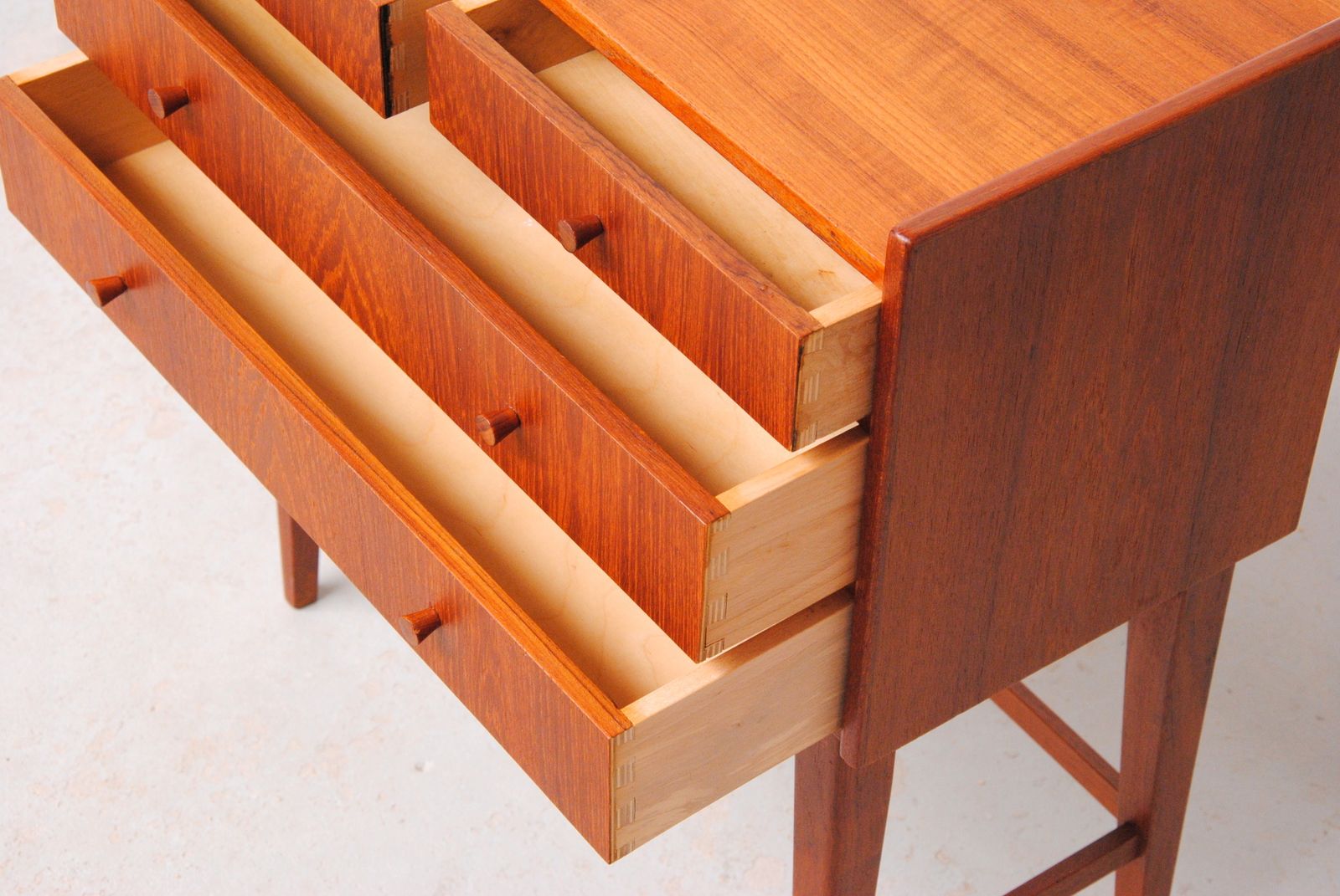 1960s Set Of Two Small Fully Restored And Refinished Danish Teak Dressers photo 975.0