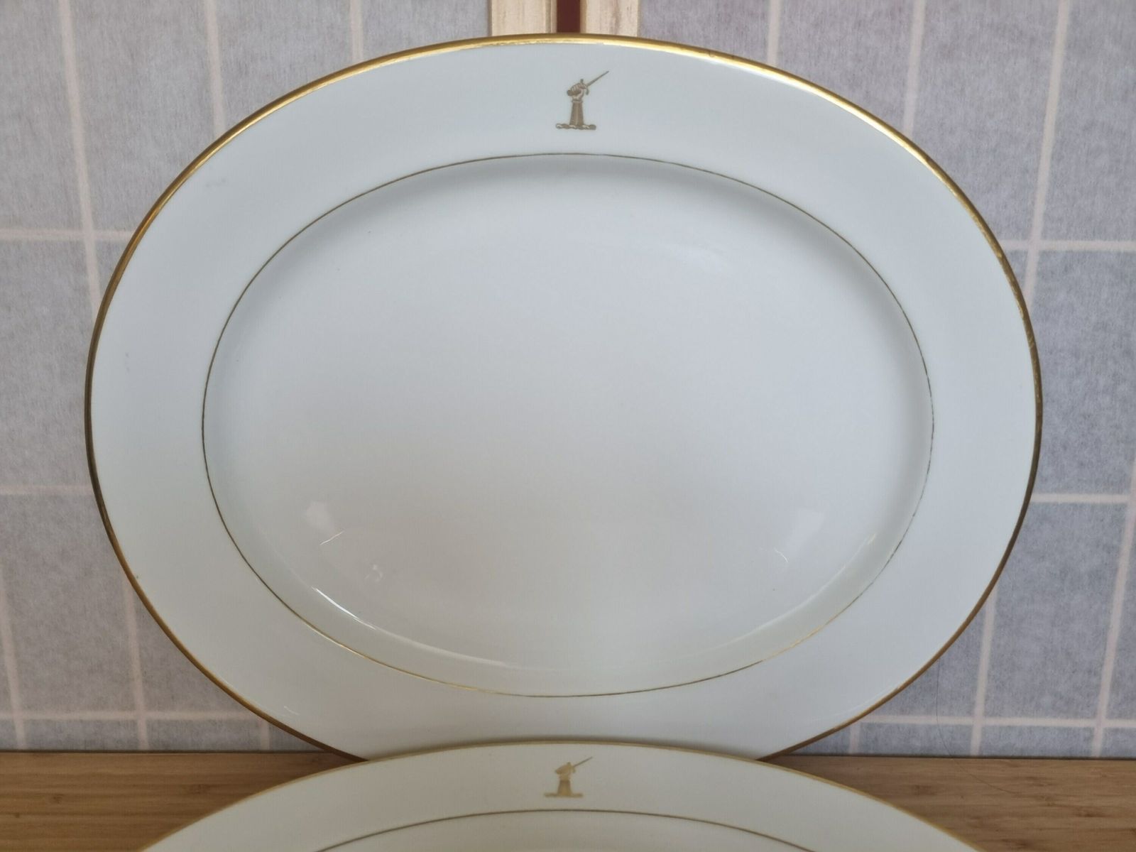 photo furniture 2 Set Of Serving Platters By Cauldon China In White Porcelain And Gold Trim // Ashleyparkerva