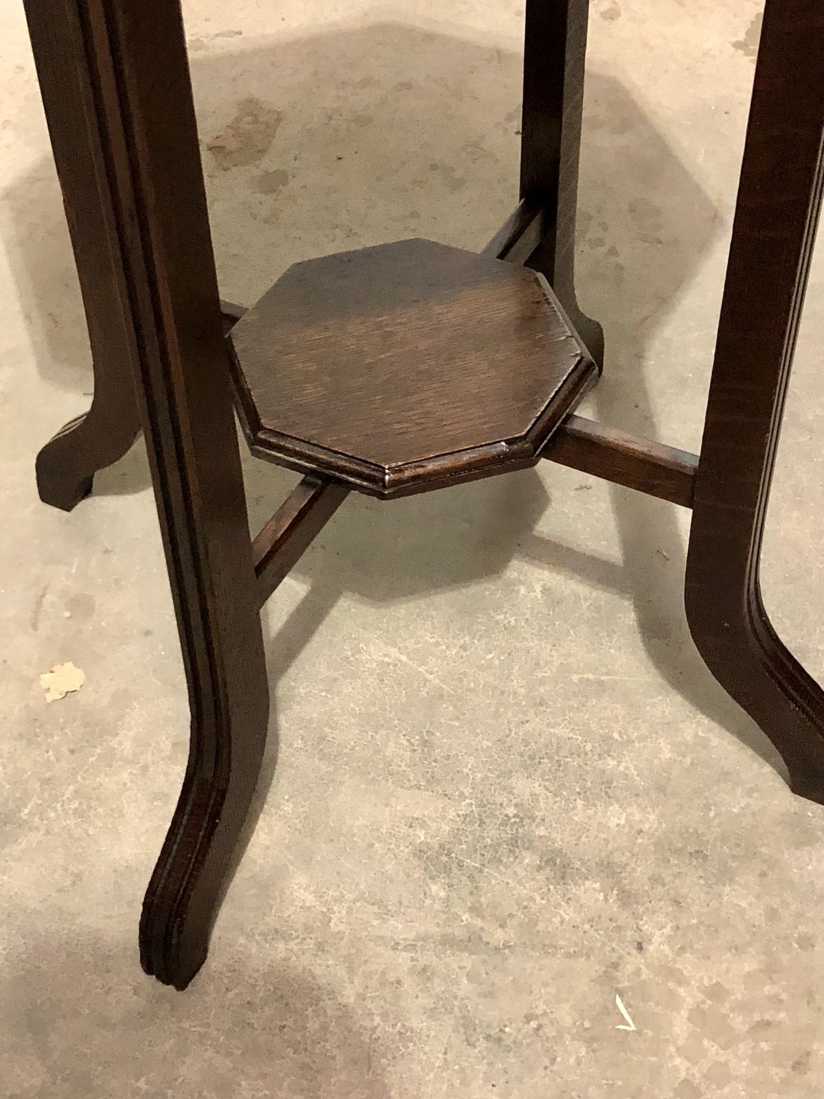 189.0 Handsome Carved Oak Art Nouveau Occasional Table / Large Plant Stand photo