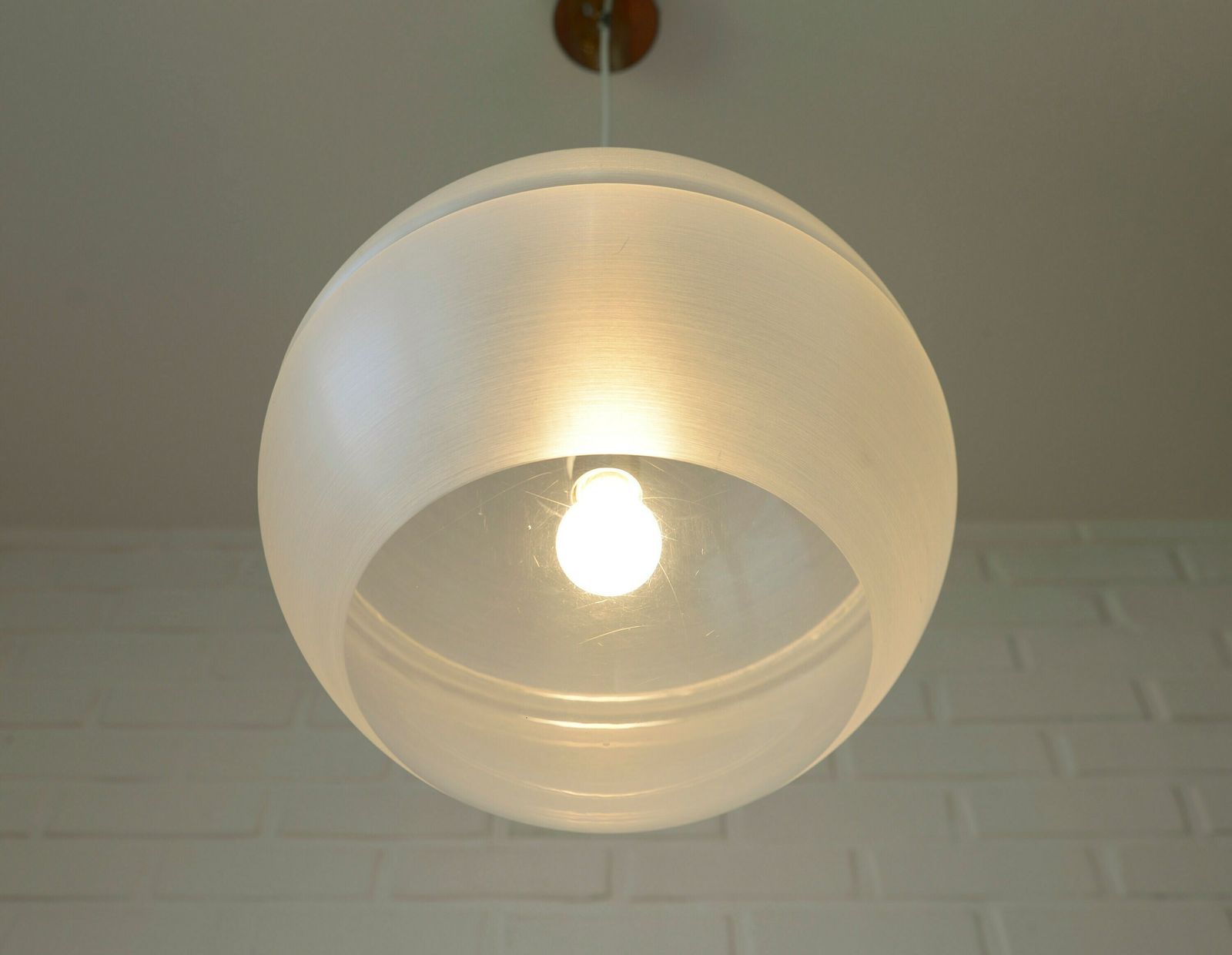 Vintage Hanging Lamp / Meblo Guzzini / Sfera / Mcm Pendant Light / 70's Yugoslavia / Space Age Ceiling Light / Mid Century Modern / Retro photo 272.0