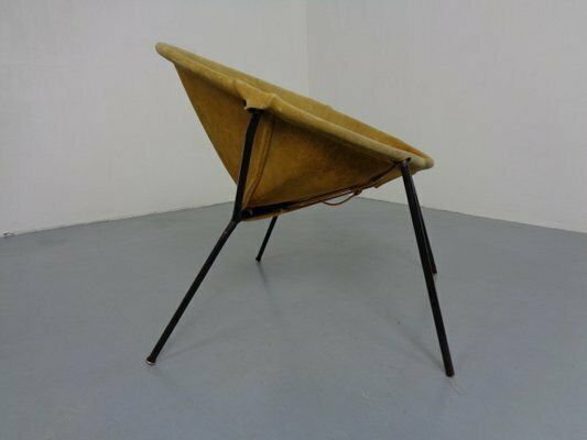 Danish Suede Folding Ballon Chair By Hans Olsen For Lea, 1960s photo Furniture