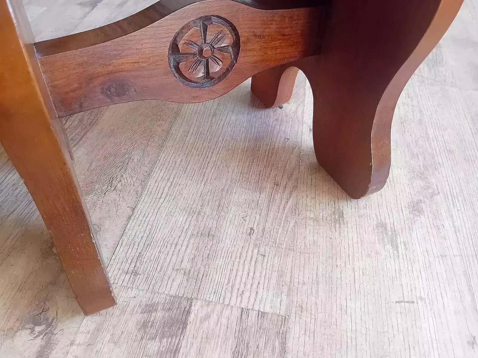 Super Pair Of Mid Century French/Spanish Carved Oak Metamorphic Seats/Tables photo vintage