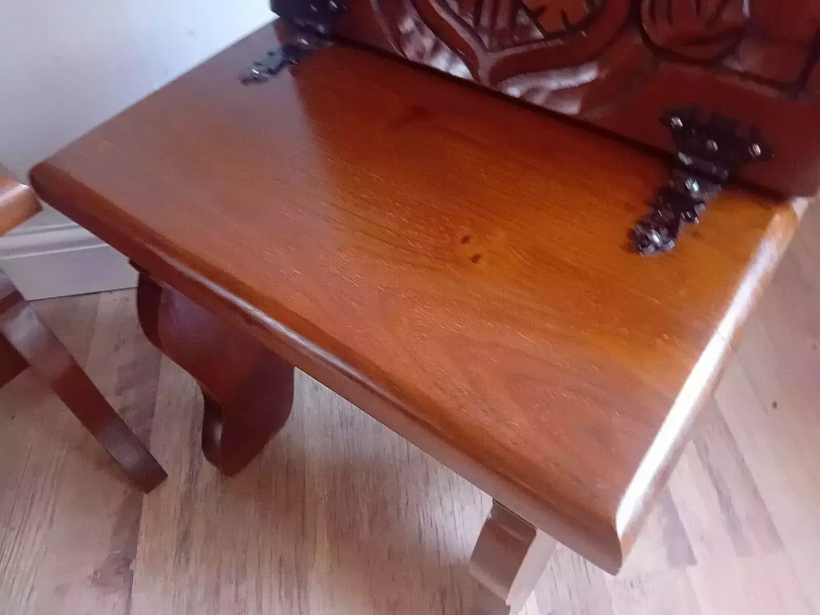 photo buy Super Pair Of Mid Century French/Spanish Carved Oak Metamorphic Seats/Tables