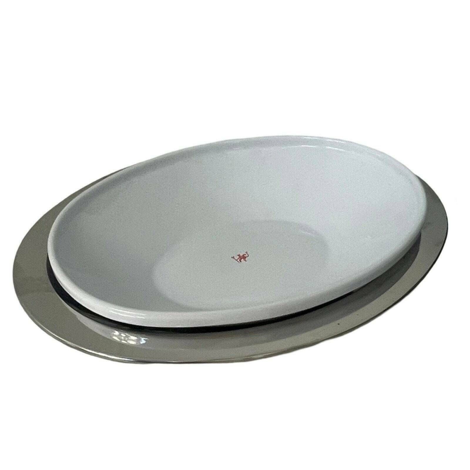 Laura Polinoro, Sandra Figuerola & Marisa Gallen For Alessi   Serving Tray Model 'Diavolo'   Fg01   Stainless Steel And Porcelain photo for sale
