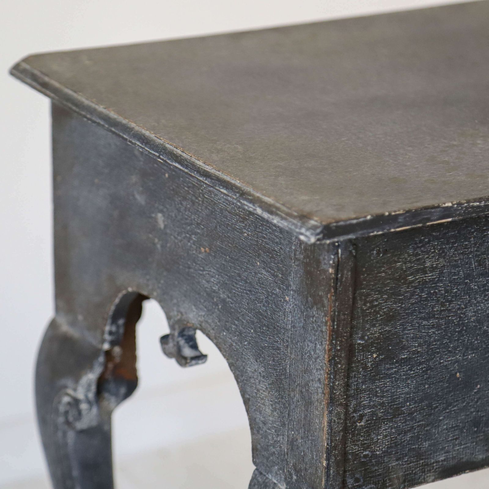 photo furniture English Lowboy With Drawers   Later Painted Mottled Black