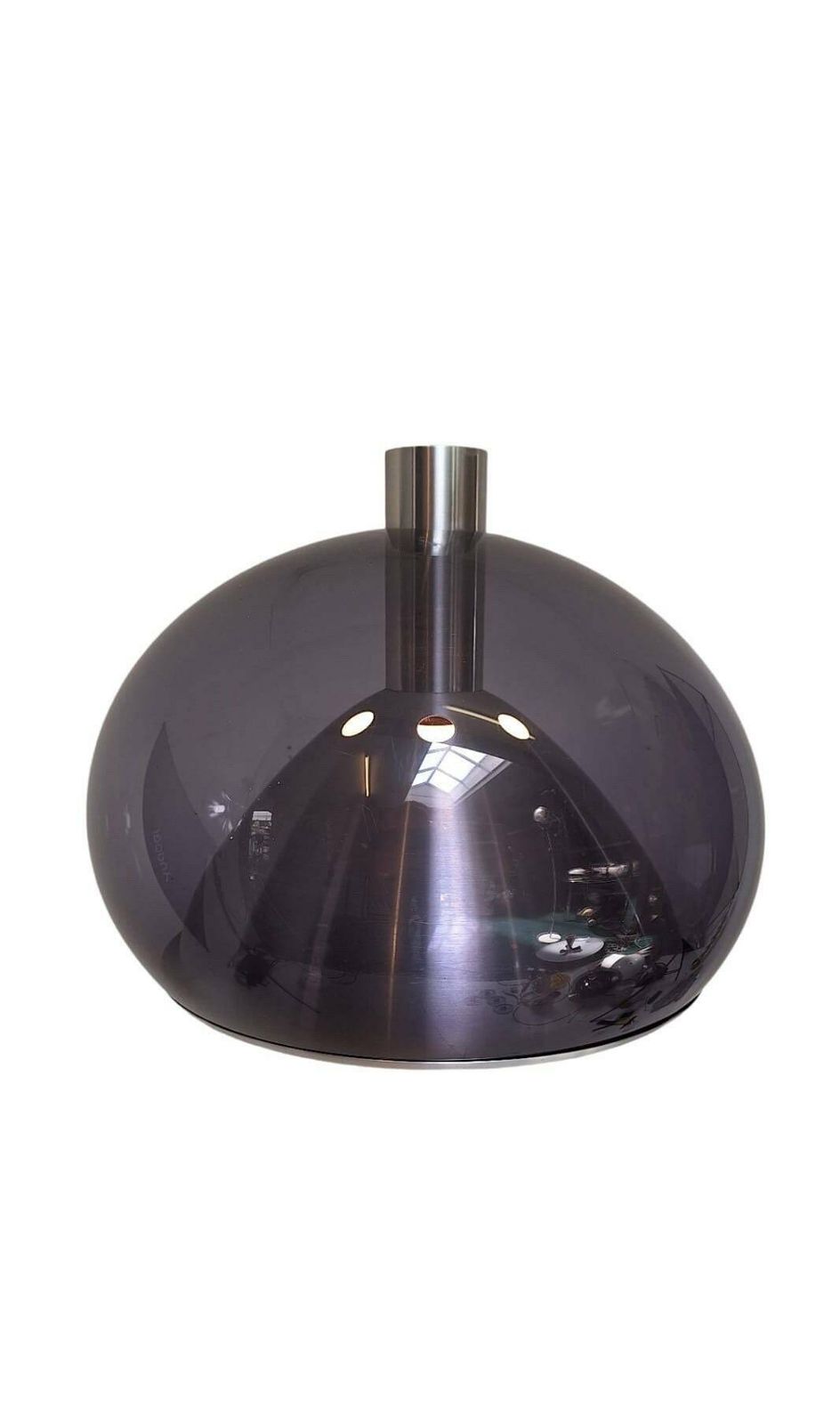 Dijkstra   Mushroom Hanging Pendant   Dutch Design, Space Age   Grey/Blue, Smoked Acrylic With Metal Insert photo Lighting