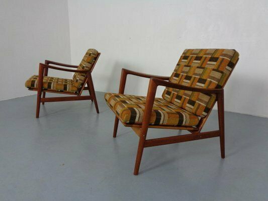 Danish Organic Teak Armchairs Attributed To Hans Olsen, Denmark, 1950s, Set Of 2 photo furniture