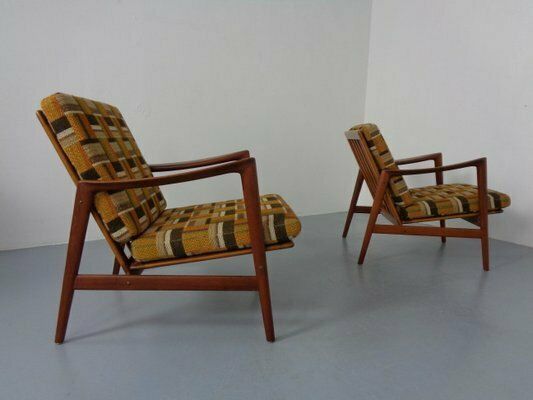 Danish Organic Teak Armchairs Attributed To Hans Olsen, Denmark, 1950s, Set Of 2 photo for sale
