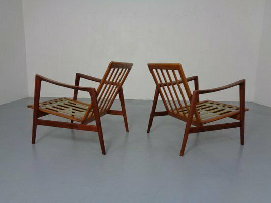 photo vinterior Danish Organic Teak Armchairs Attributed To Hans Olsen, Denmark, 1950s, Set Of 2