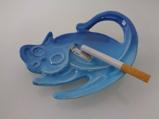 Blue Car Firenze Ceramic Cat Ashtray, Italy, 1960s photo 236.0