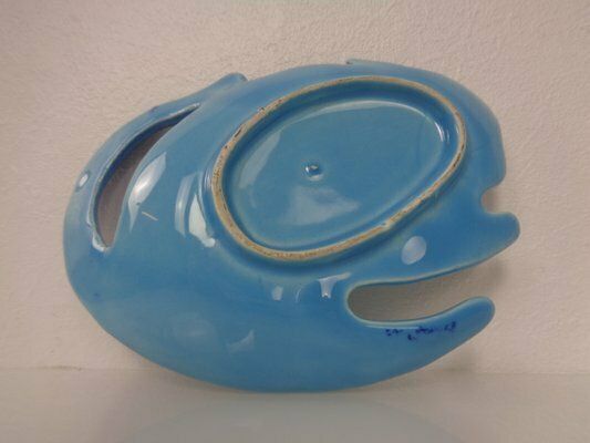 236.0 Blue Car Firenze Ceramic Cat Ashtray, Italy, 1960s photo