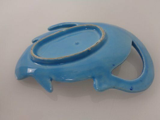 photo vinterior Blue Car Firenze Ceramic Cat Ashtray, Italy, 1960s