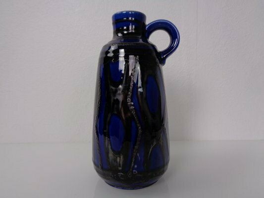 Blue & Black 1534 20 Ceramic Vase From Carstens Tönnieshof, Germany, 1970s