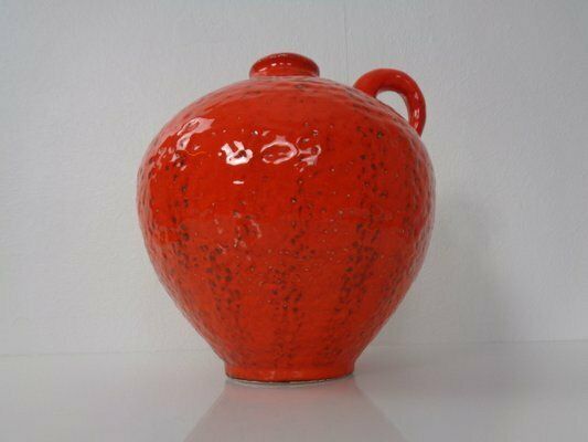 Red Ceramic Vase By Heinz Siery For Carstens, 1960s photo Home Decor