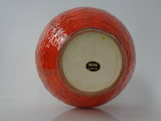 photo vintage Red Ceramic Vase By Heinz Siery For Carstens, 1960s