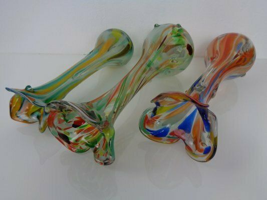 Large Murano Sommerso Glass Vases, 1960s, Set Of 3 photo buy