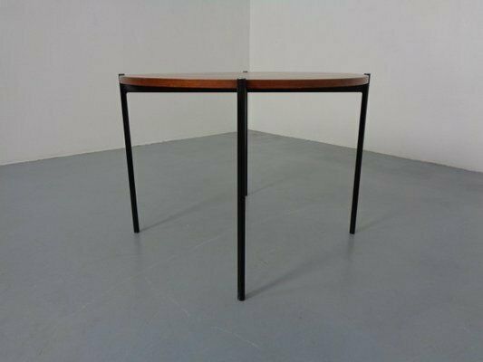 Round Teak And Steel Coffee Table From Thonet, 1950s photo buy