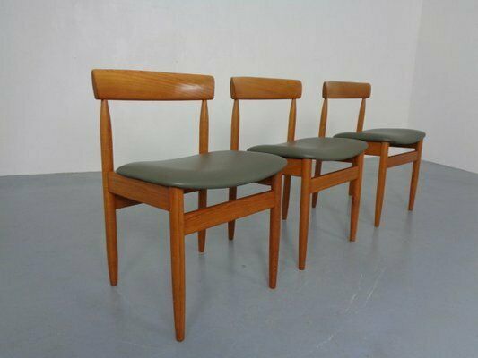 Dining Chairs In Teak And Leather By Farsø Stolefabrik, 1960s, Set Of 3 photo for sale