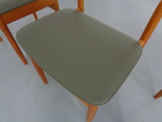 photo for sale Dining Chairs In Teak And Leather By Farsø Stolefabrik, 1960s, Set Of 3