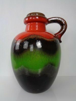 Large Glazed Pop Art Lava Ceramic 486 48 Vase From Scheurich, Germany, 1970s