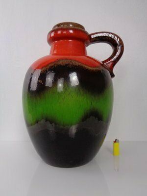Large Glazed Pop Art Lava Ceramic 486 48 Vase From Scheurich, Germany, 1970s photo furniture