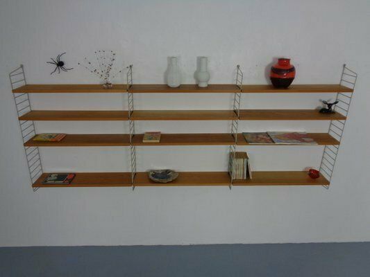Large Swedish Wall Unit In Ash And Metal By Kajsa & Nils Nisse Strinning For String, 1950s photo 1510.0