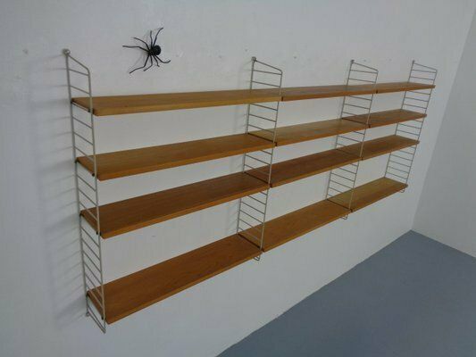 1510.0 Large Swedish Wall Unit In Ash And Metal By Kajsa & Nils Nisse Strinning For String, 1950s photo