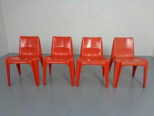 B1171 Fiberglass Stacking Chairs By Helmut Bätzner For Bofinger, 1960s, Set Of 4 photo furniture
