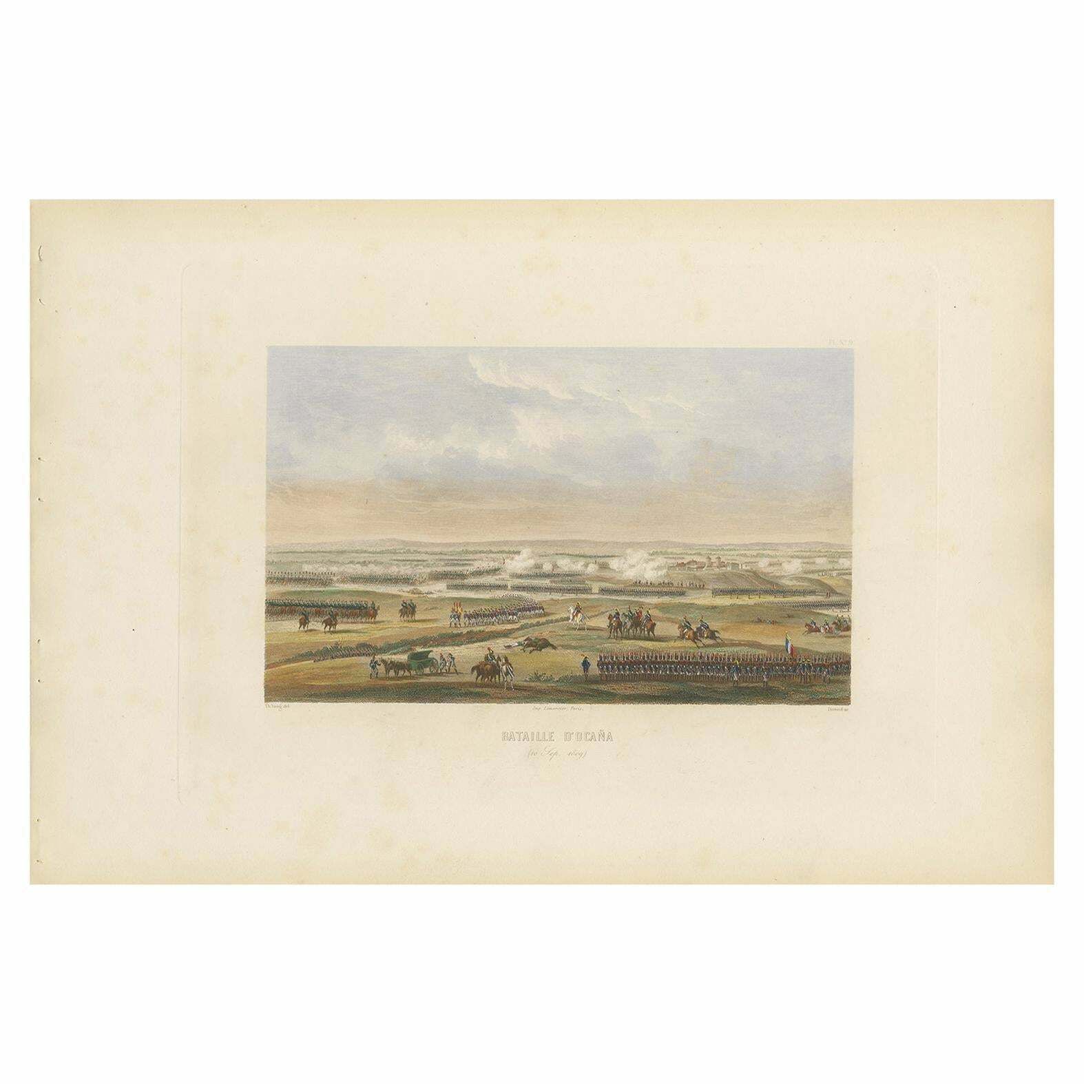 Antique Print Of The Battle Of Ocaña, Circa 1860