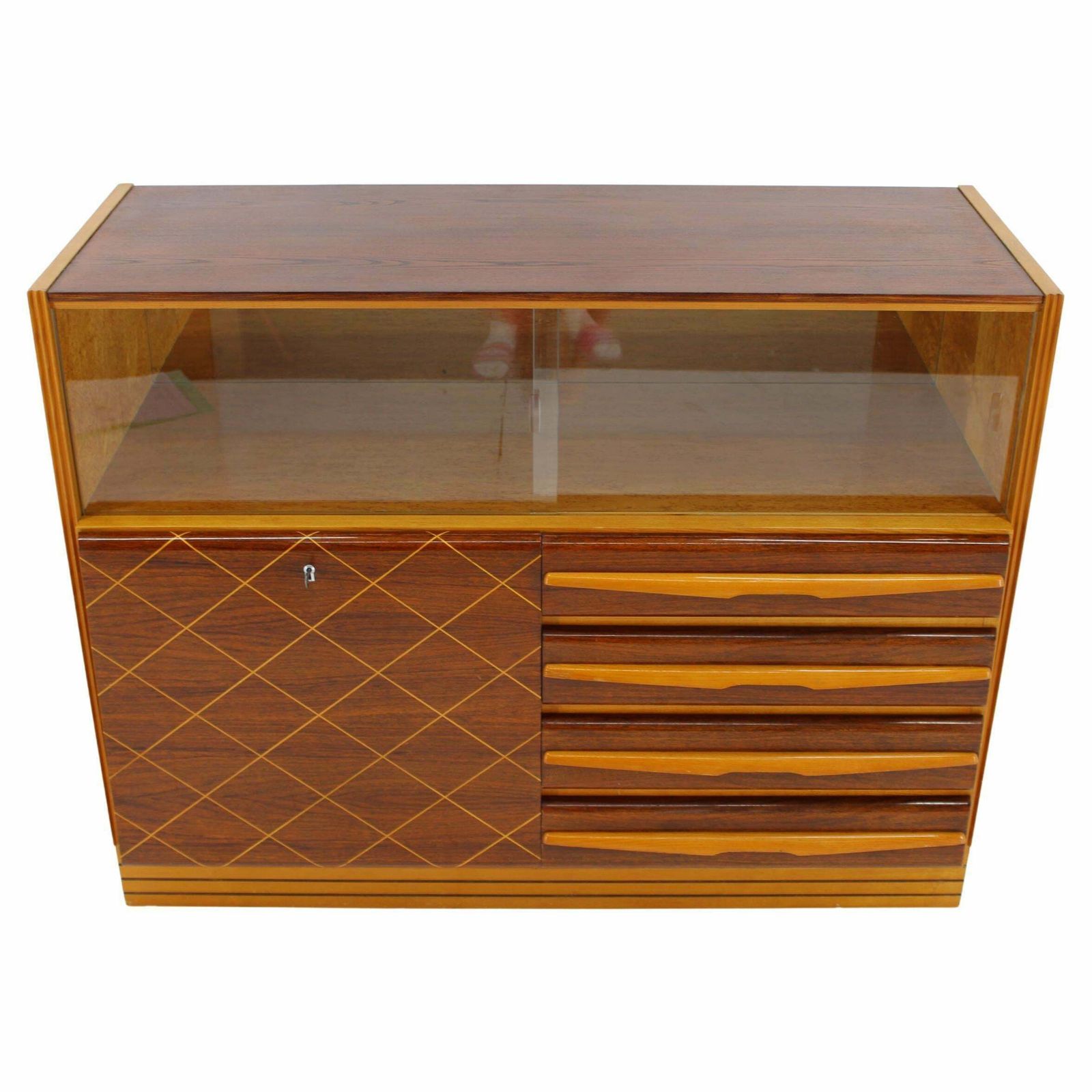 1960s Wooden Cabinet /Chest Of Drawers, Czechoslovakia